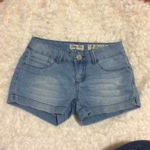 Light wash denim colored shorts